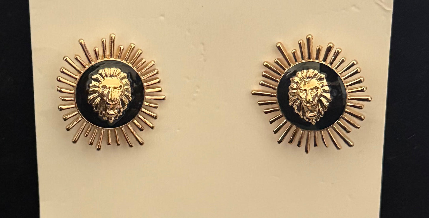 Lion stud earrings