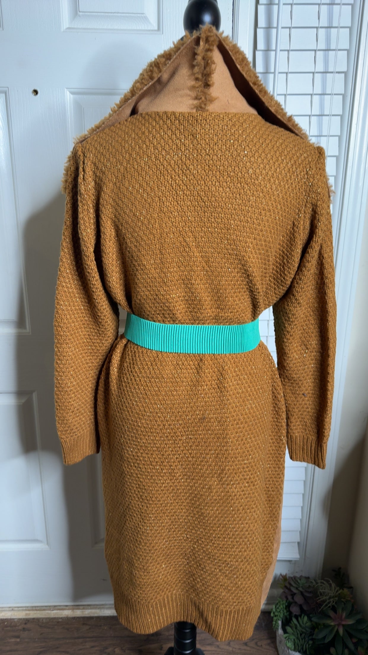 Furry sweater cardigan