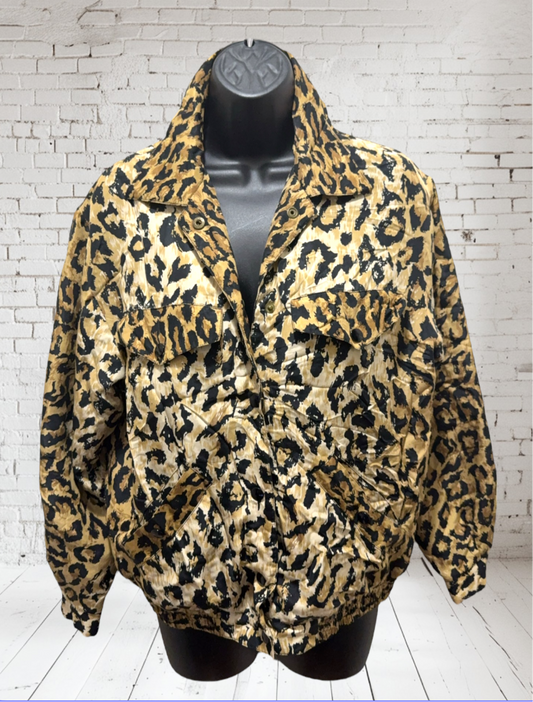 Silk vintage animal bomber