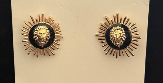 Lion stud earrings