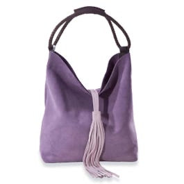Florentine Suede Lavender Bucket Bag