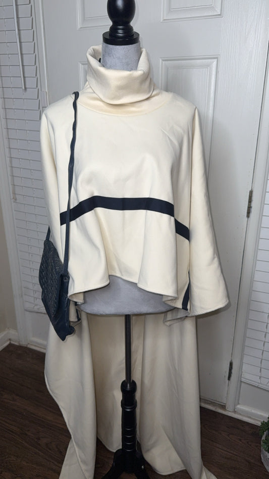 3pc Style me poncho & navy vintage purse