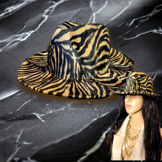 Zebra fedora hat