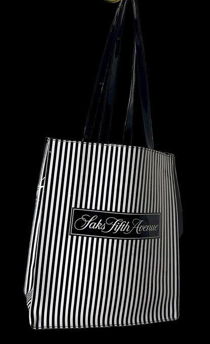 Saks Fifth Avenue glossy tote bag