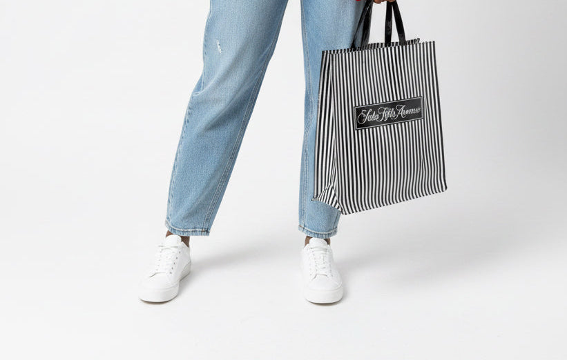 Saks Fifth Avenue glossy tote bag