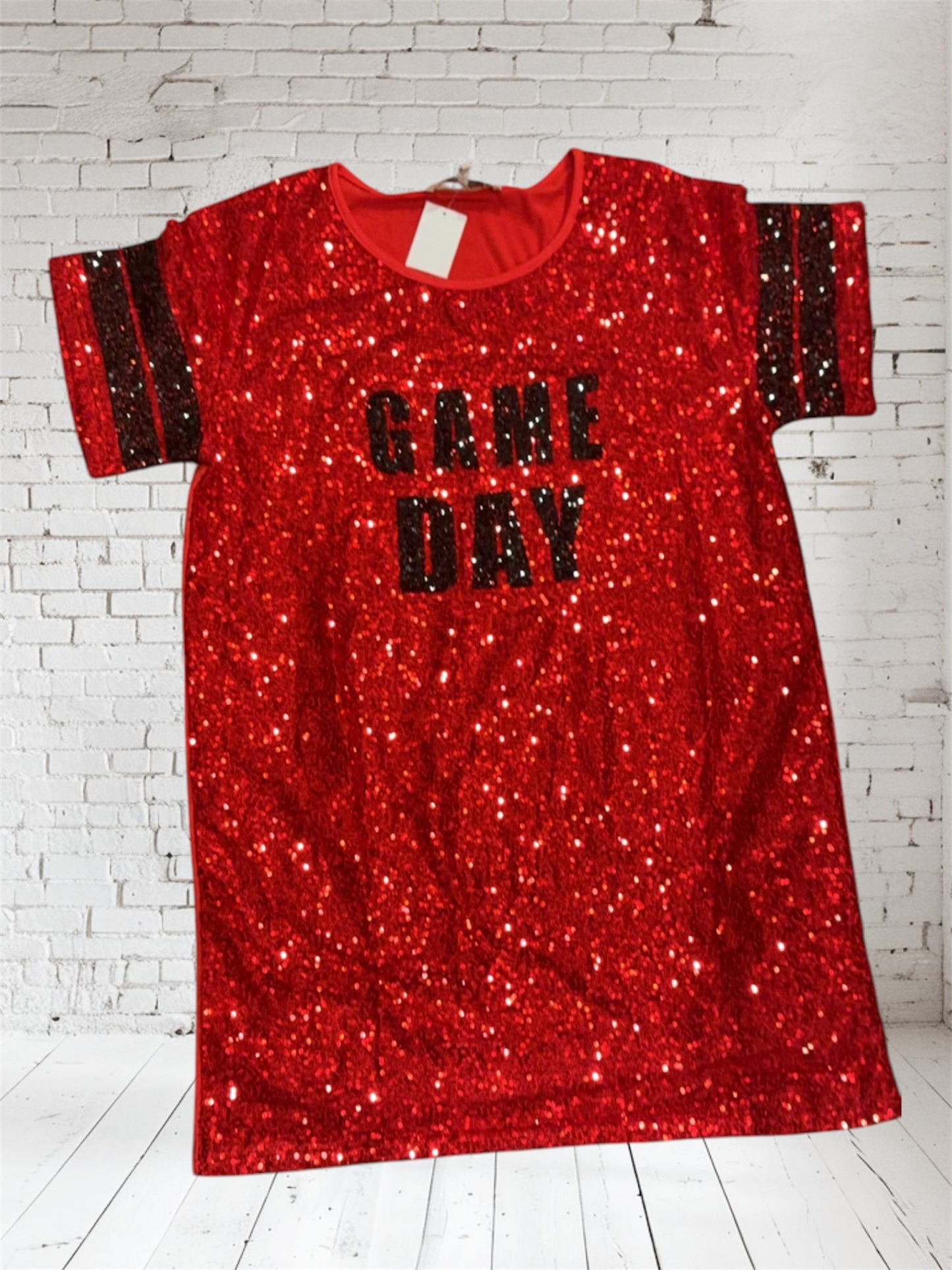 Sequin “GAME DAY”  shirt dress NEW