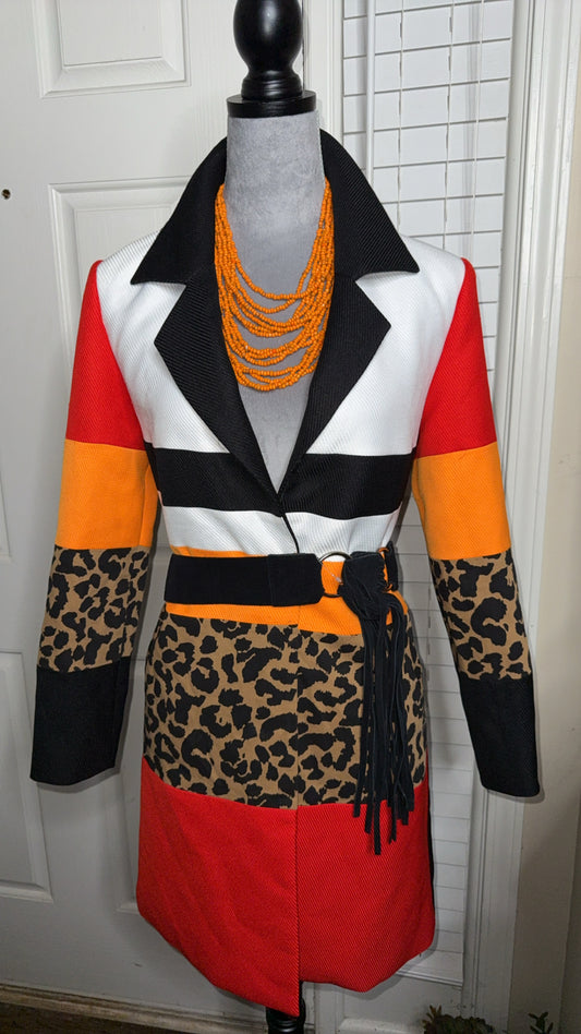 Multi color trench coat