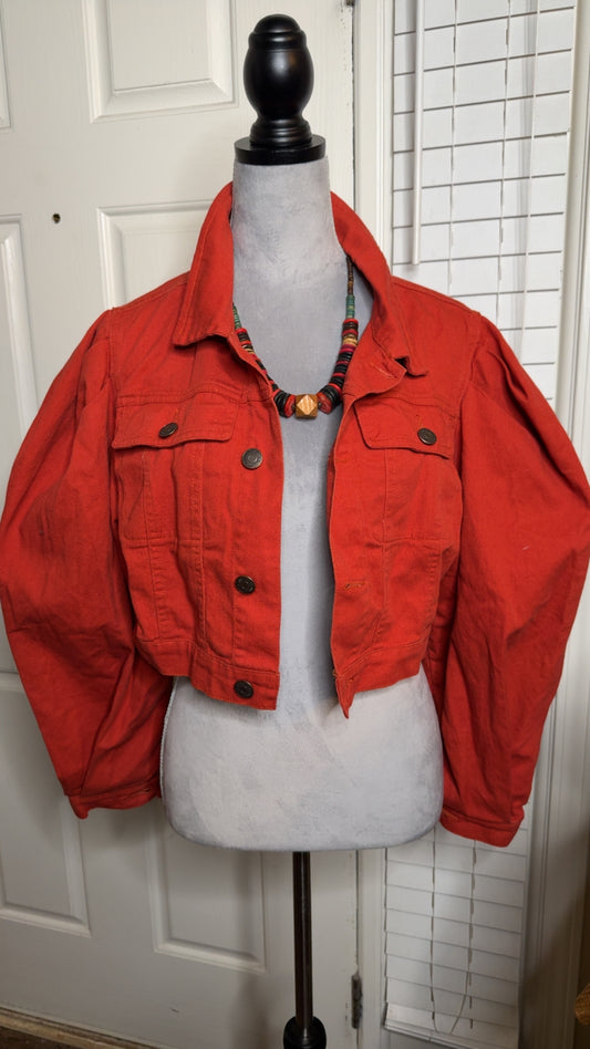 Burnt orange cropped jacket