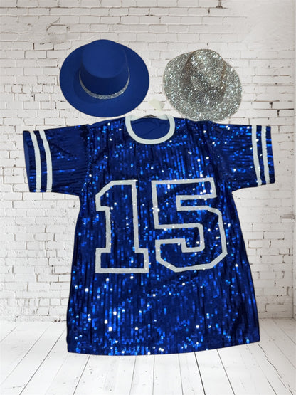 Sequin “15” shirt dress NEW