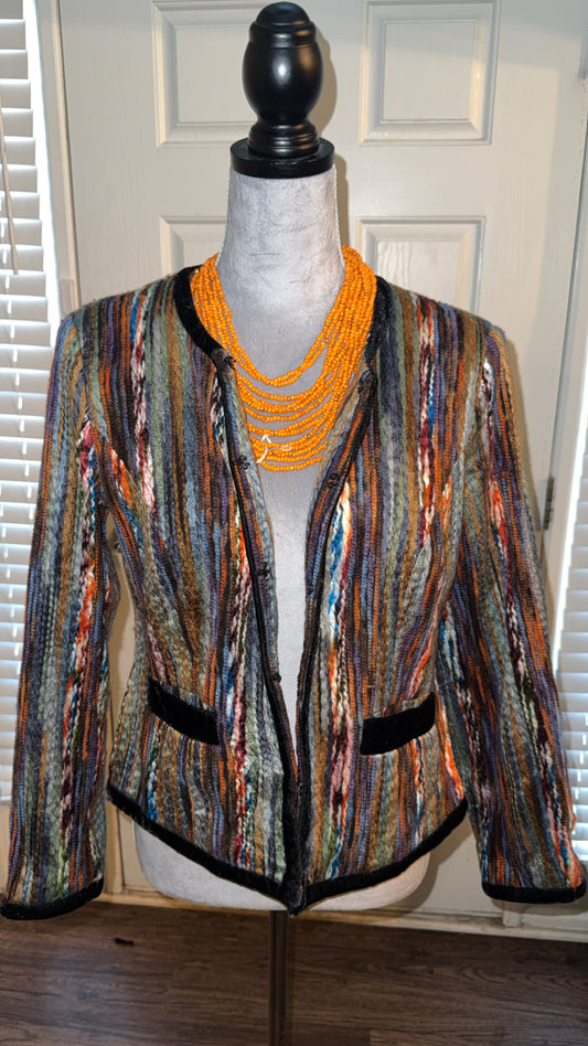 Multi color knit style blazer