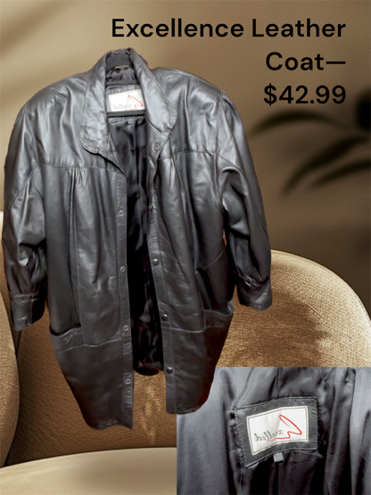 EXCELLENCE Vintage Leather Coat