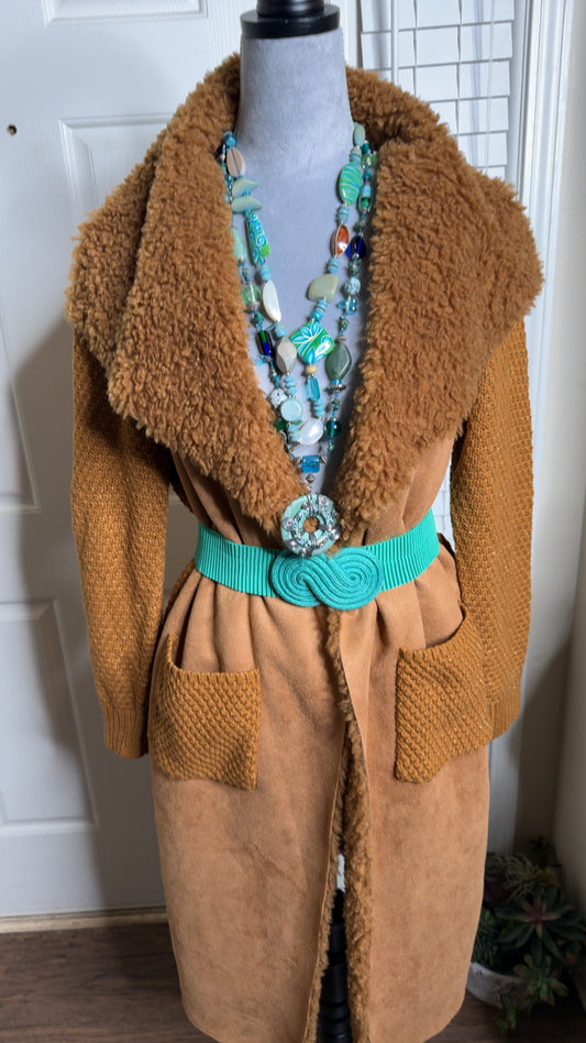 Furry sweater cardigan