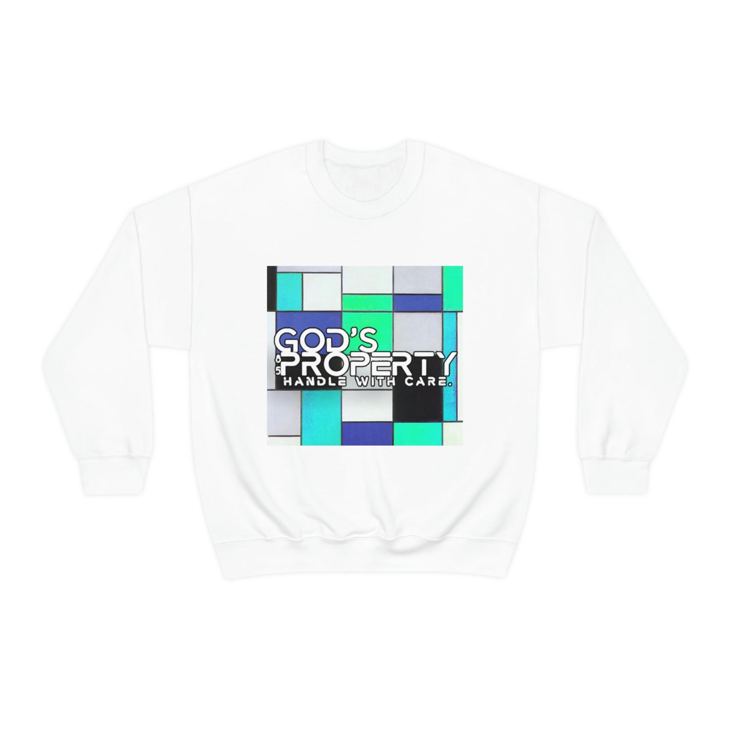 GOD’S PROPERTY Abstract Blue Unisex Heavy Blend™ Crewneck Sweatshirt