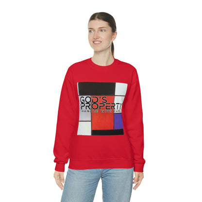 GOD’S PROPERTY Abstract Red Unisex Heavy Blend™ Crewneck Sweatshirt